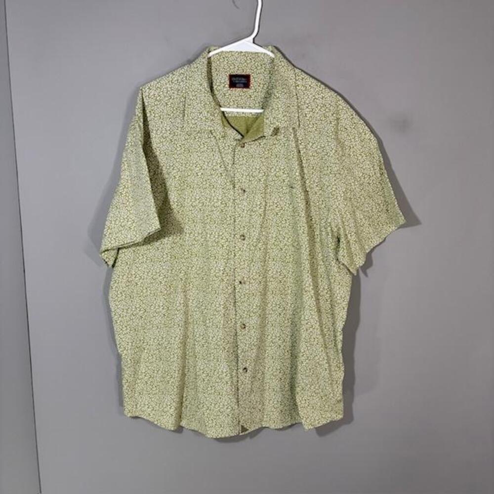 UNTUCKit Byers SS Shirt Mens 3XL Green Floral Short Sleeve Button Up Cotton